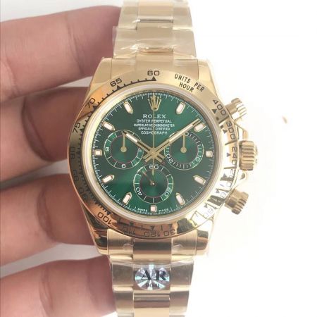 Rolex AR Factory Daytona Green Dial Yellow Gold Watch (904L SS)